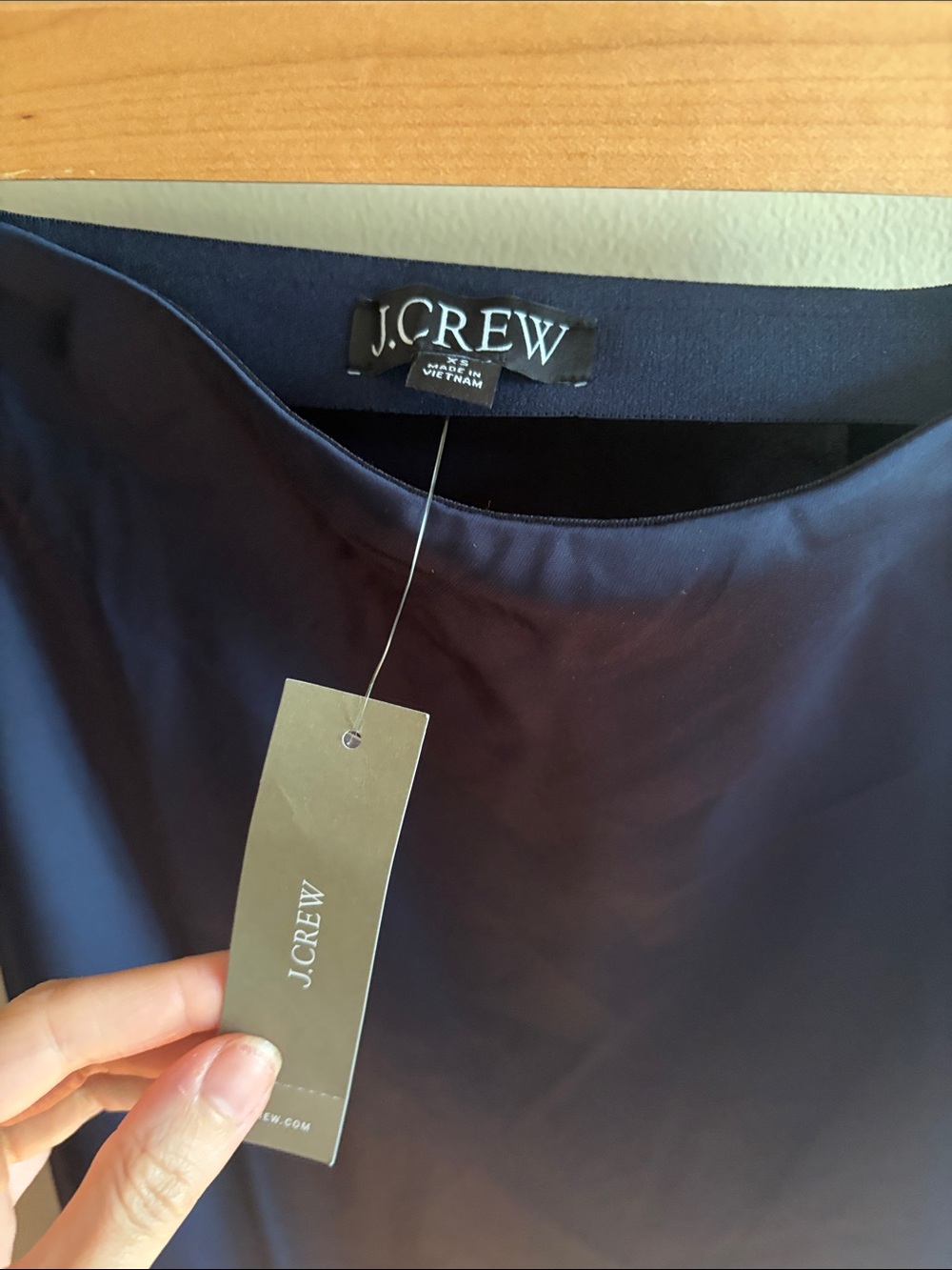 Jcrew NWT Gwyneth navy satin slip skirt xs - Picture 4 of 5